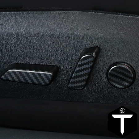 티스타클럽 테슬라 악세사리 모델3 모델3 리프레쉬 시트 조절 버튼 카본몰딩 운전석 조수석 6p 1SET